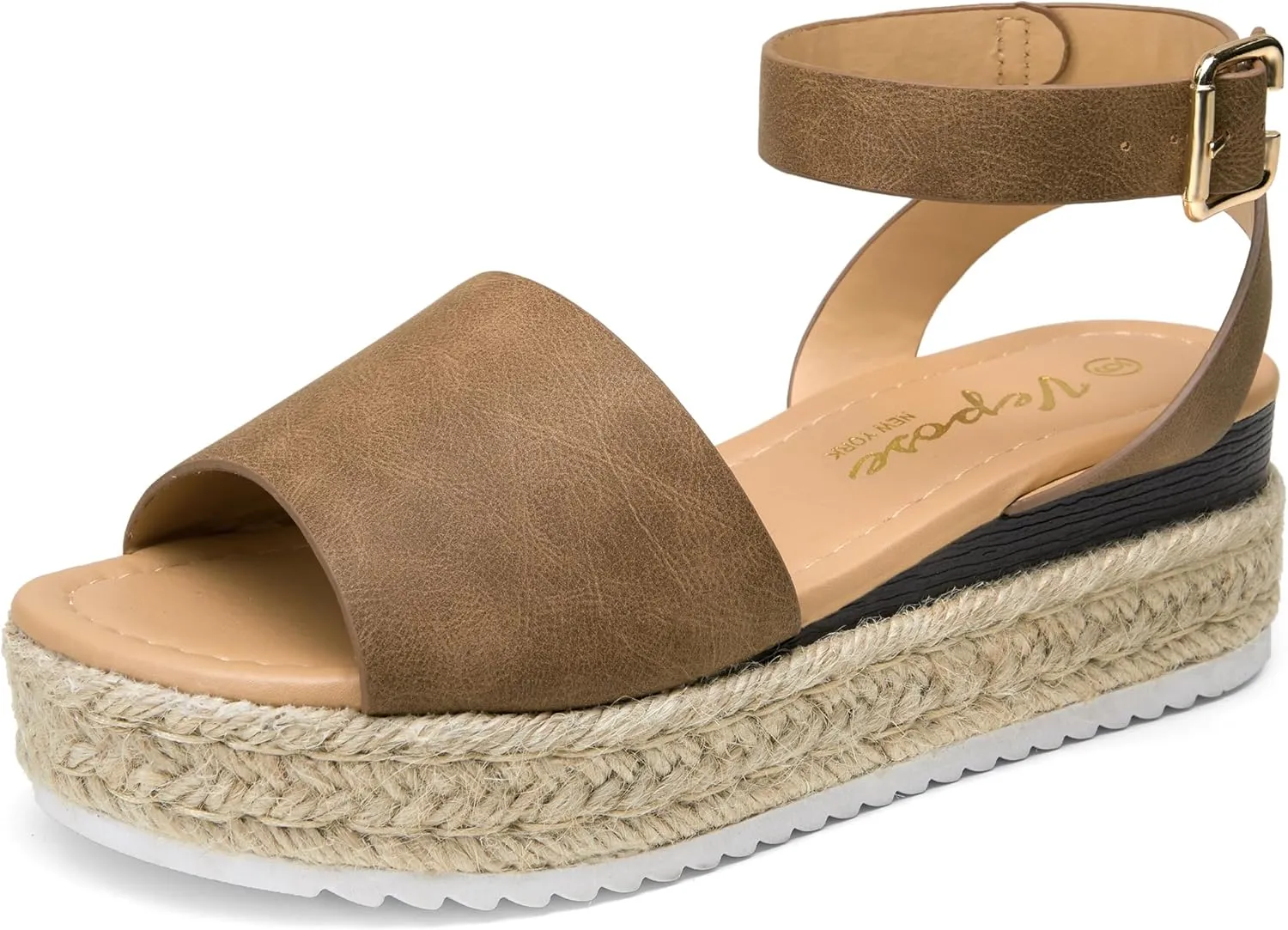Vepose Women's 400A Platform Wedge Sandals, Summer Espadrilles Sandals with Ankle Strap