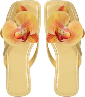 Verdusa Women's Flower Thong Sandals Flip Flops Summer Beach Slides