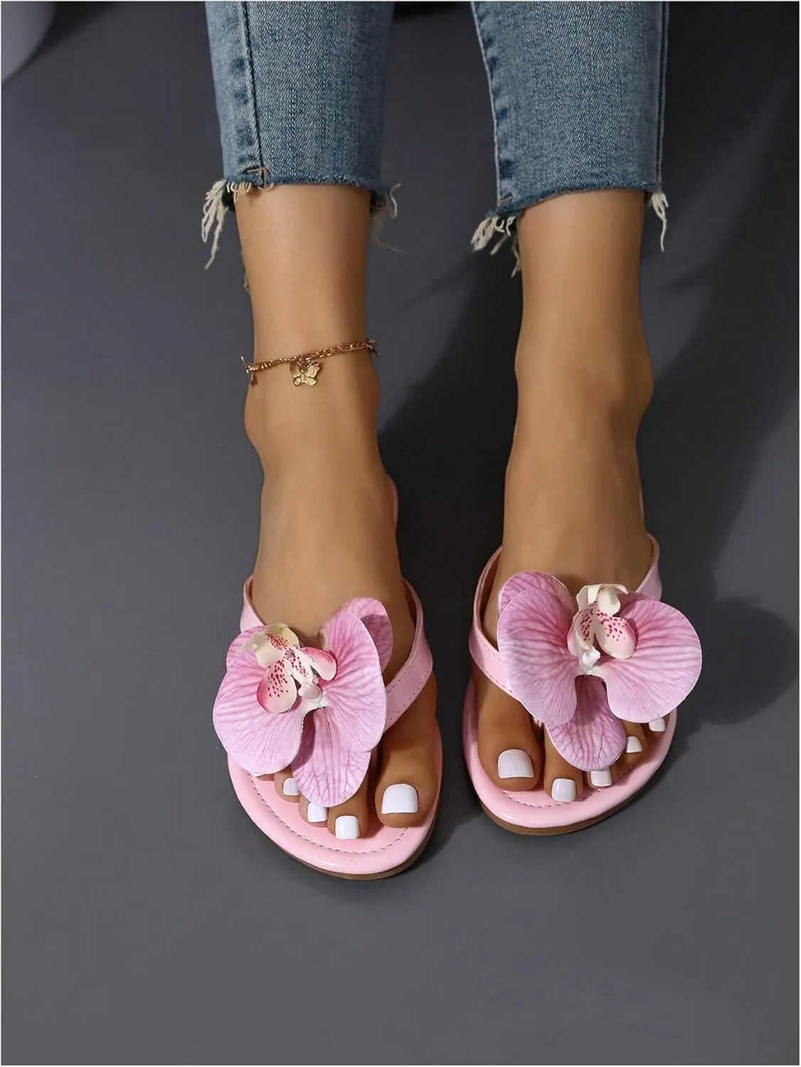 Verdusa Women's Flower Thong Sandals Flip Flops Summer Beach Slides