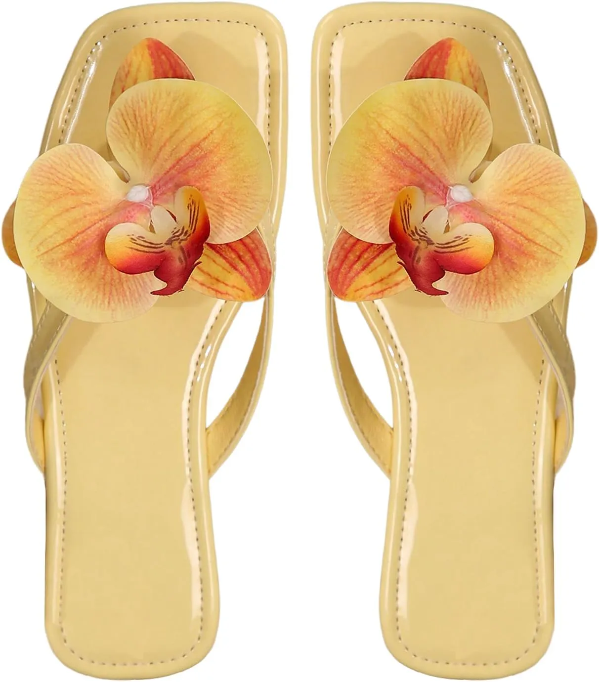 Verdusa Women's Flower Thong Sandals Flip Flops Summer Beach Slides