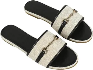 Verdusa Women's Open Toe Slides Single Band Slip On Flat Sandals Summer Shoes