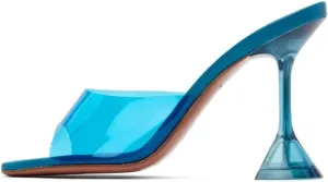 Vertundy Women's Clear Heeled Sandals Transparent Square Toe Mules Martini Stilettos Heels High Slip on Slipper