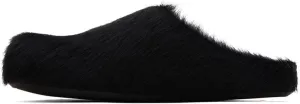 Vertundy Women's Fur Mules Slip On Real Fur Slides Flat Round Toe Platform Fuzzy Clogs Shoes