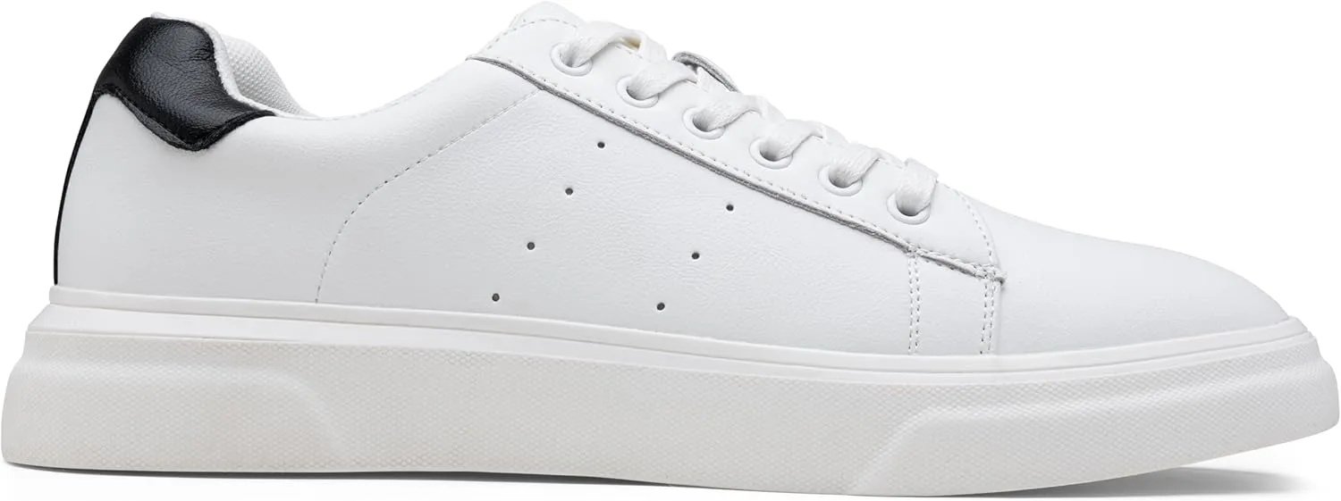 Vostey Men's Fashion Sneakers Leather White Shoes for Men Comfortable Mens Casual Shoes