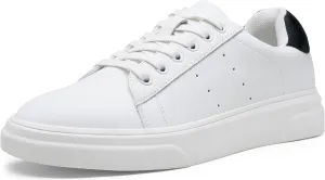 Vostey Men's Fashion Sneakers Leather White Shoes for Men Comfortable Mens Casual Shoes