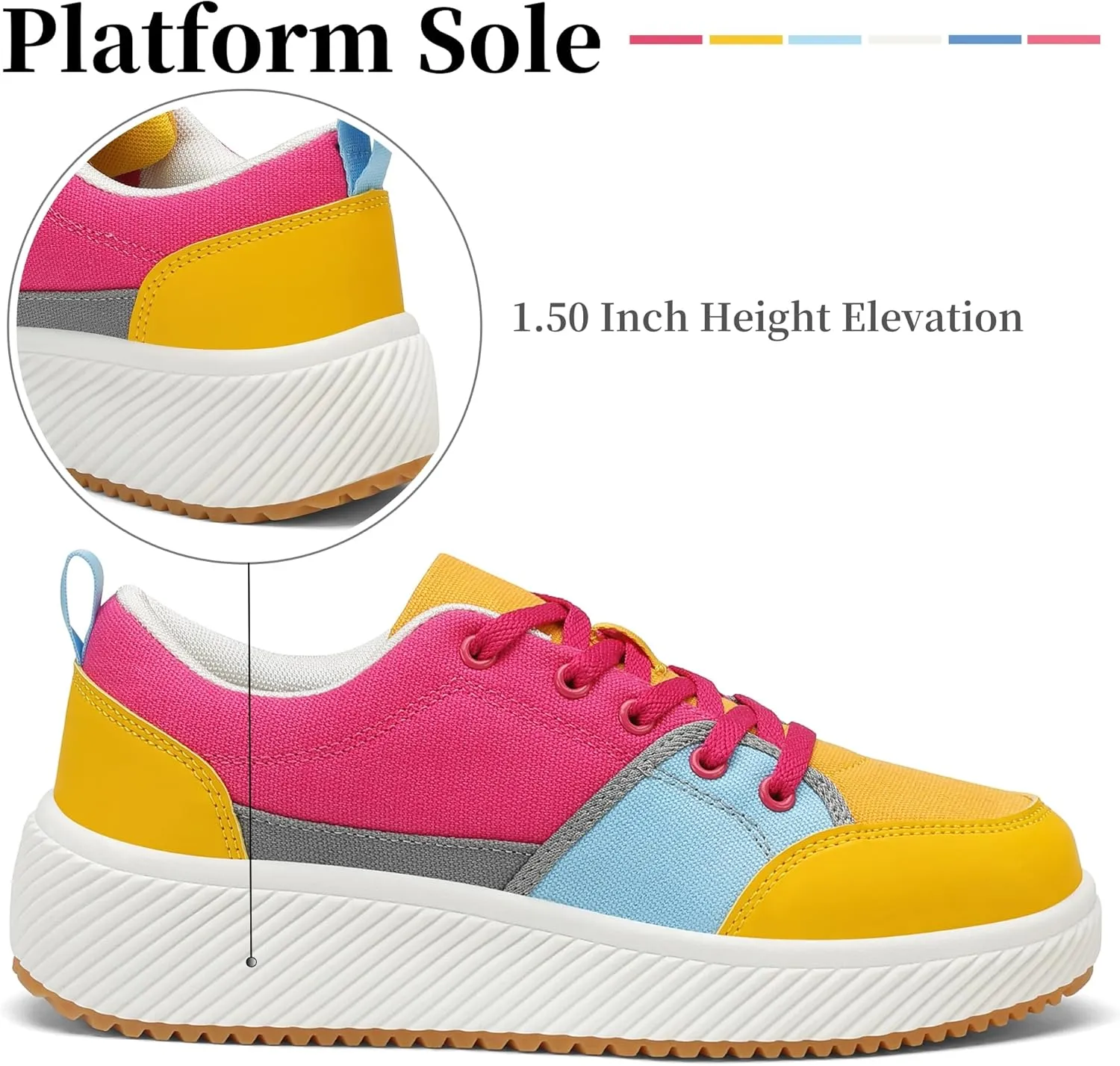 VZQ Platform Sneakers for Women,Comfortable Low Top Braided Womens Chunky Sneakers Casual Classic Tennis Shoes for Walking