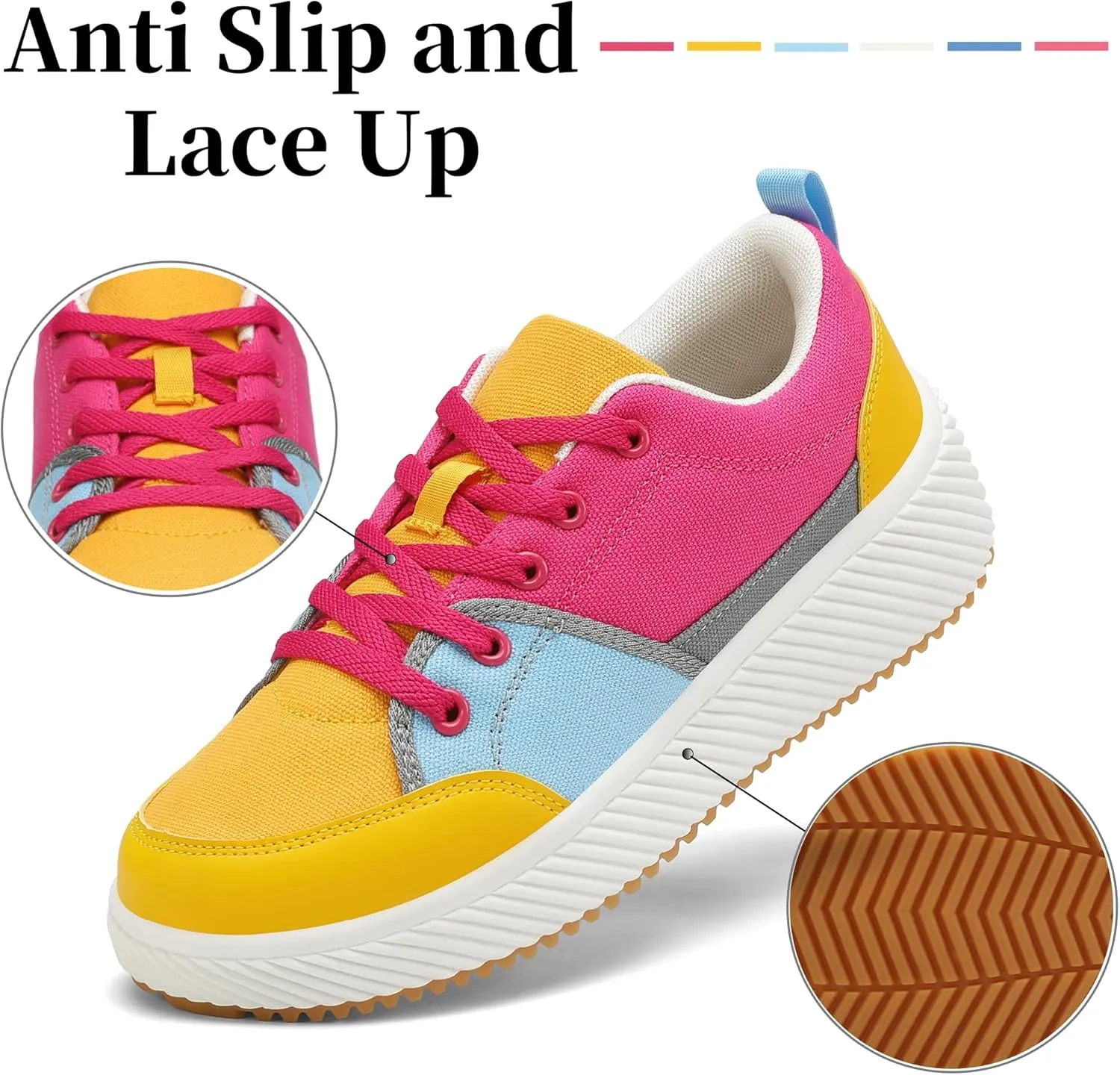 VZQ Platform Sneakers for Women,Comfortable Low Top Braided Womens Chunky Sneakers Casual Classic Tennis Shoes for Walking