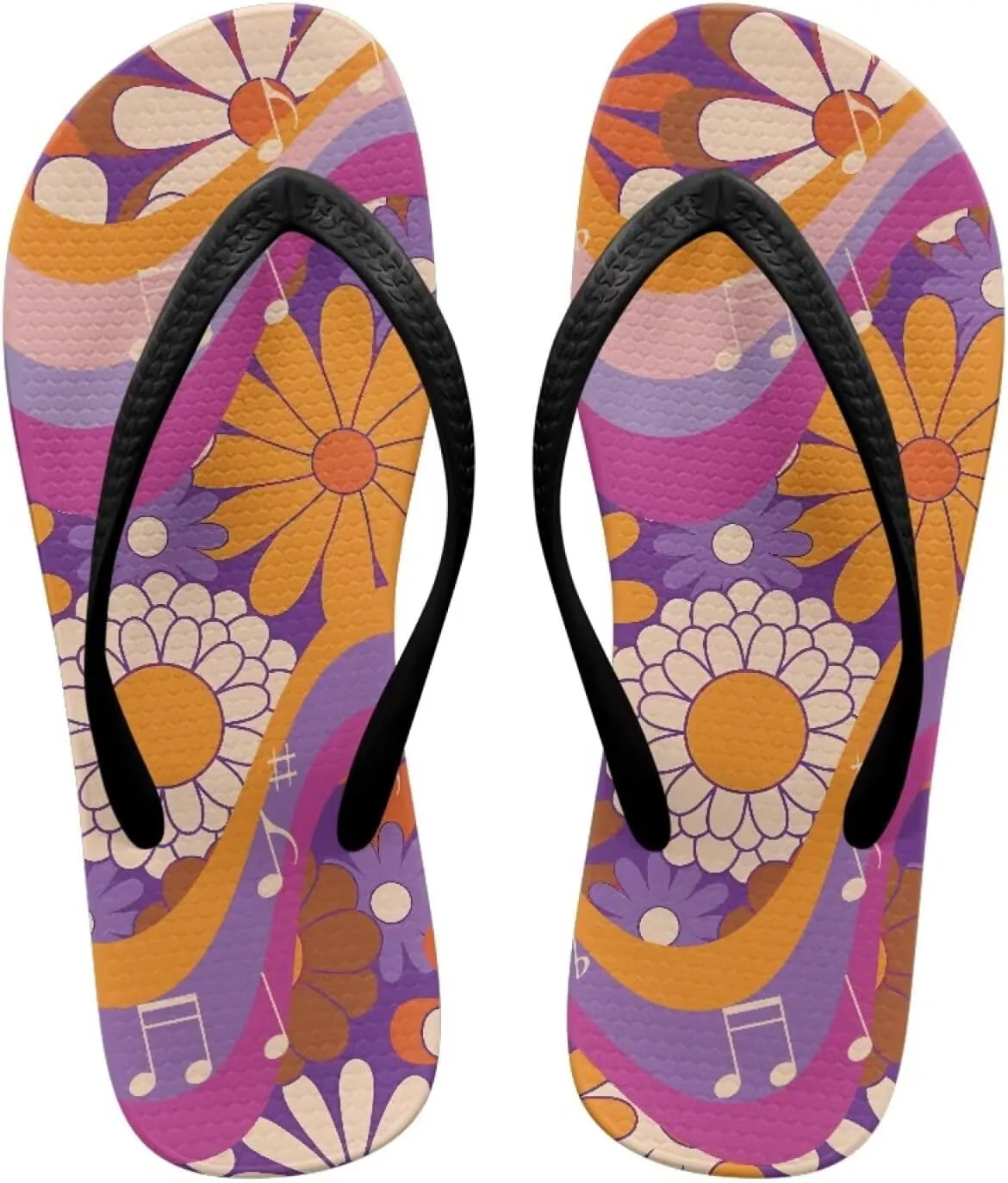 Walking Flip Flops Flat Sandal Yoga Mat Summer Beach Shoe Thong Slippers for Women with Arch Support