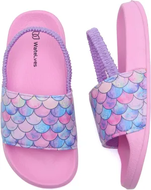 WateLves Toddler Boys Girls Slides Sandals for Swim Beach Kids Water Shoes Casual Slippers