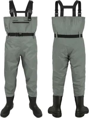 Waterproof Fishing Waders for Men Women| 2-Ply Nylon/PVC Chest Wader with Boots for Duck Hunting & Fly Fishing| Lightweight Bootfoot Waders