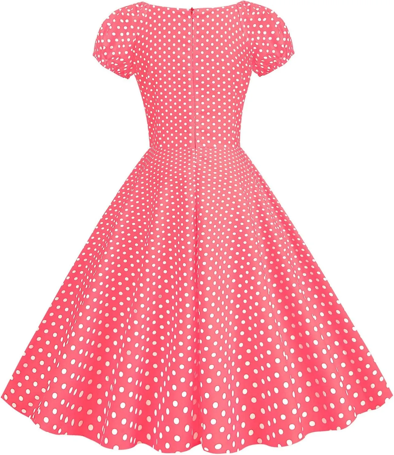 Wedding Guest Dresses for Women Vintage Short Sleeve Polka Audrey 1950s Retro Cocktail Dress Hepburn Prom Party Dress