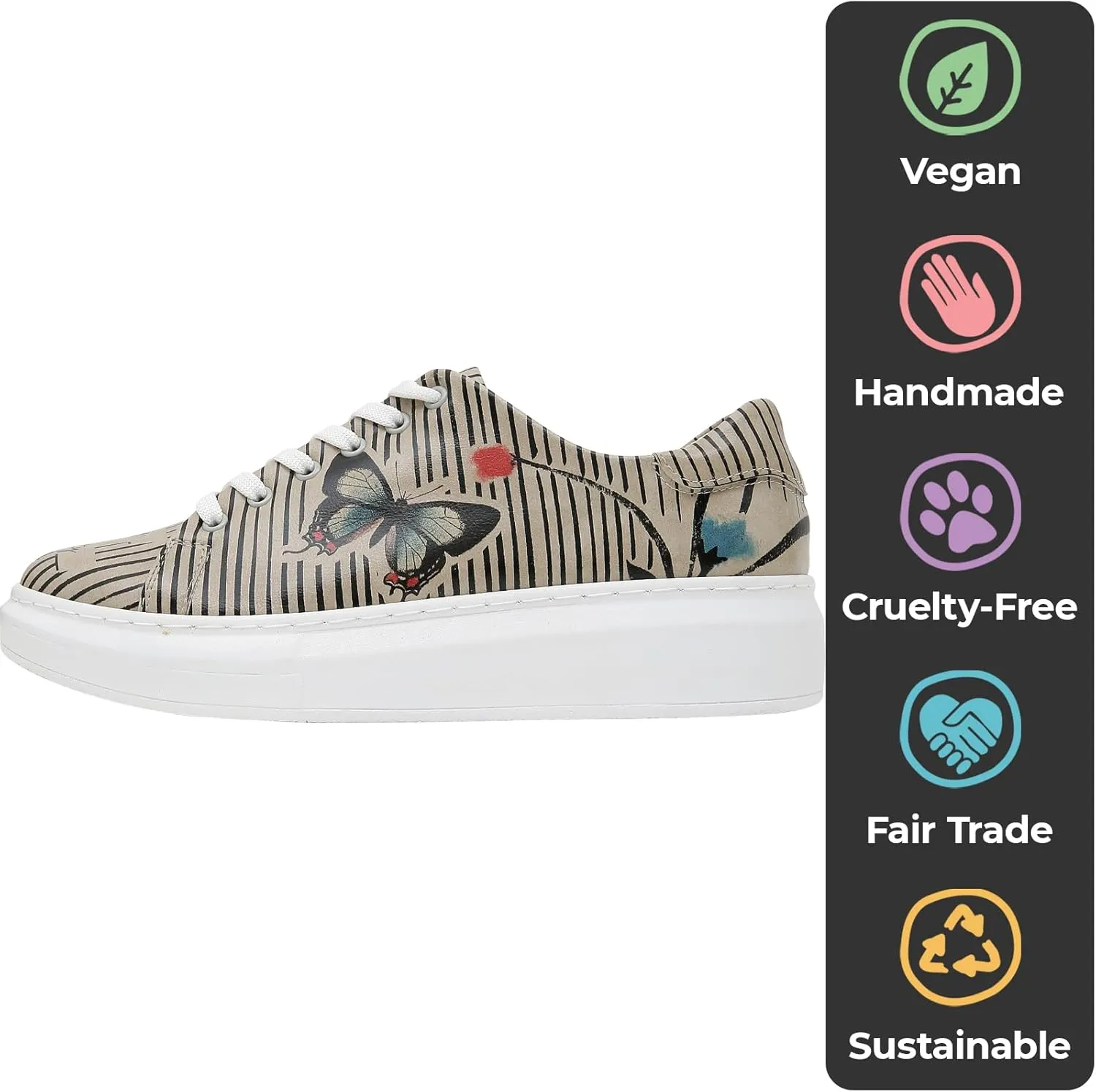 Wedge Platform Sneakers for Women - Handmade Vegan Leather, Unique Chunky Sneakers