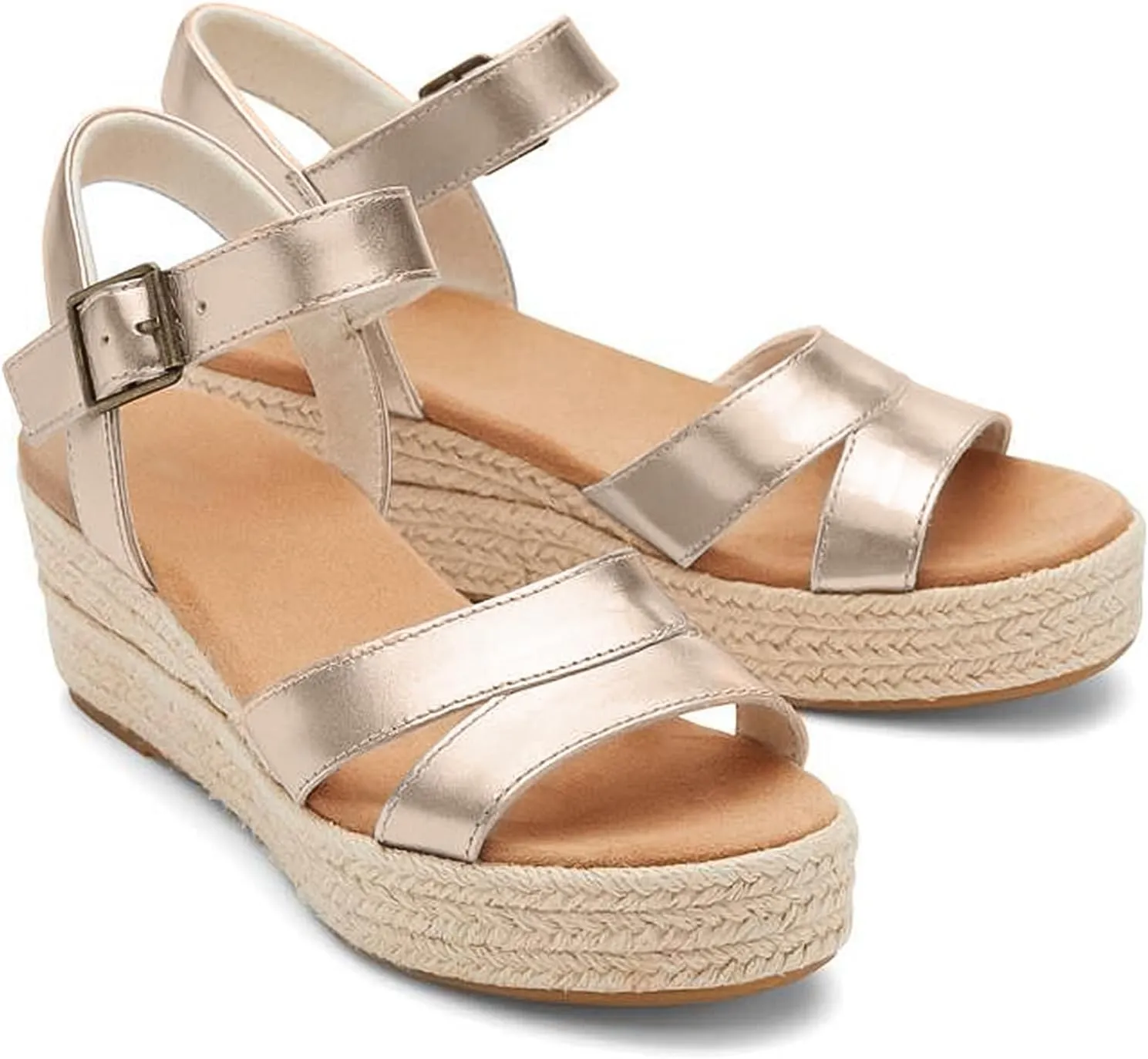 Wedge Sandals for Women Wedge Shoes Platform Sandals Dressy Strappy Comfortable Open Toe Ankle Summer Sandals-Silvery