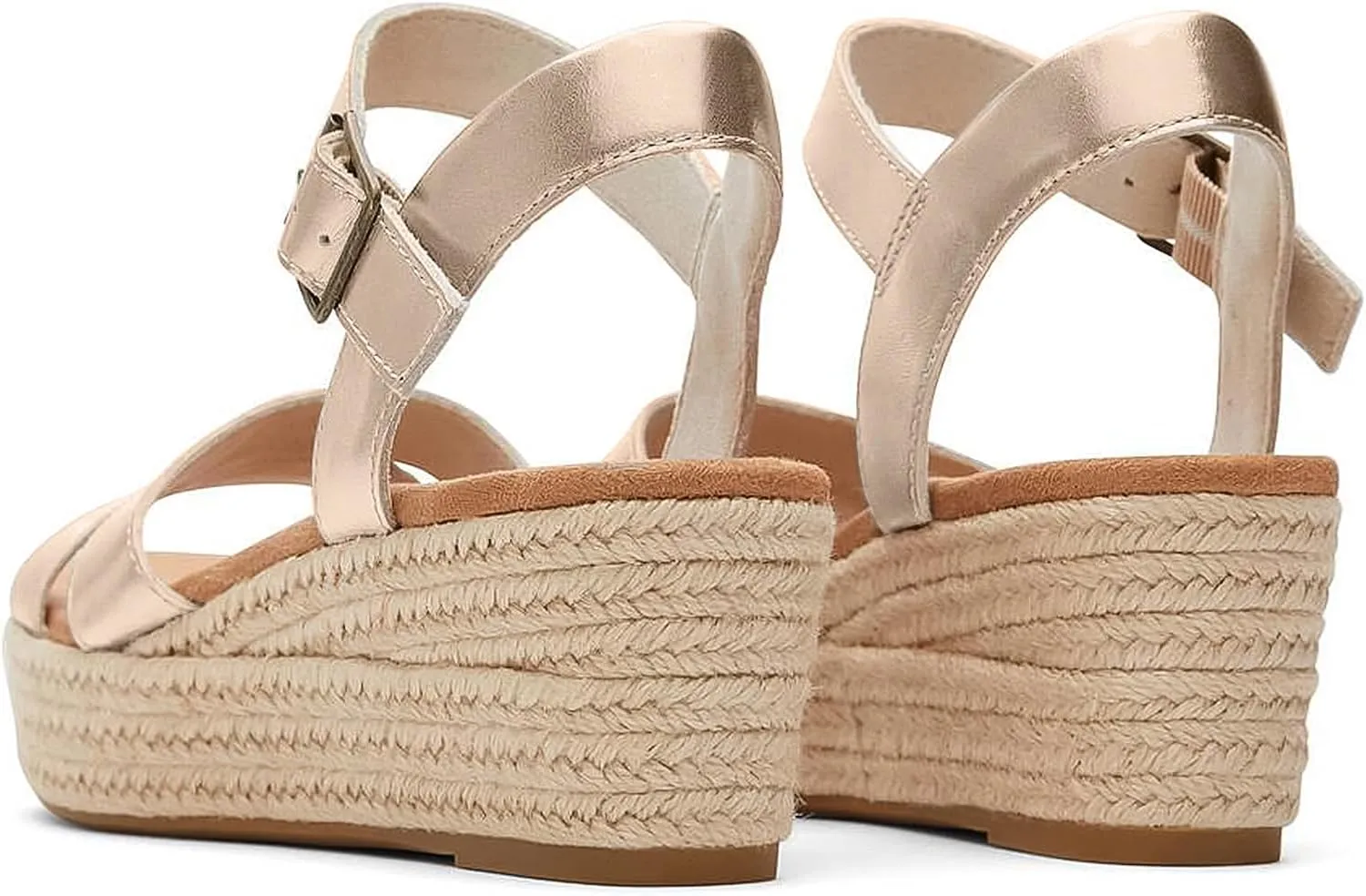 Wedge Sandals for Women Wedge Shoes Platform Sandals Dressy Strappy Comfortable Open Toe Ankle Summer Sandals-Silvery