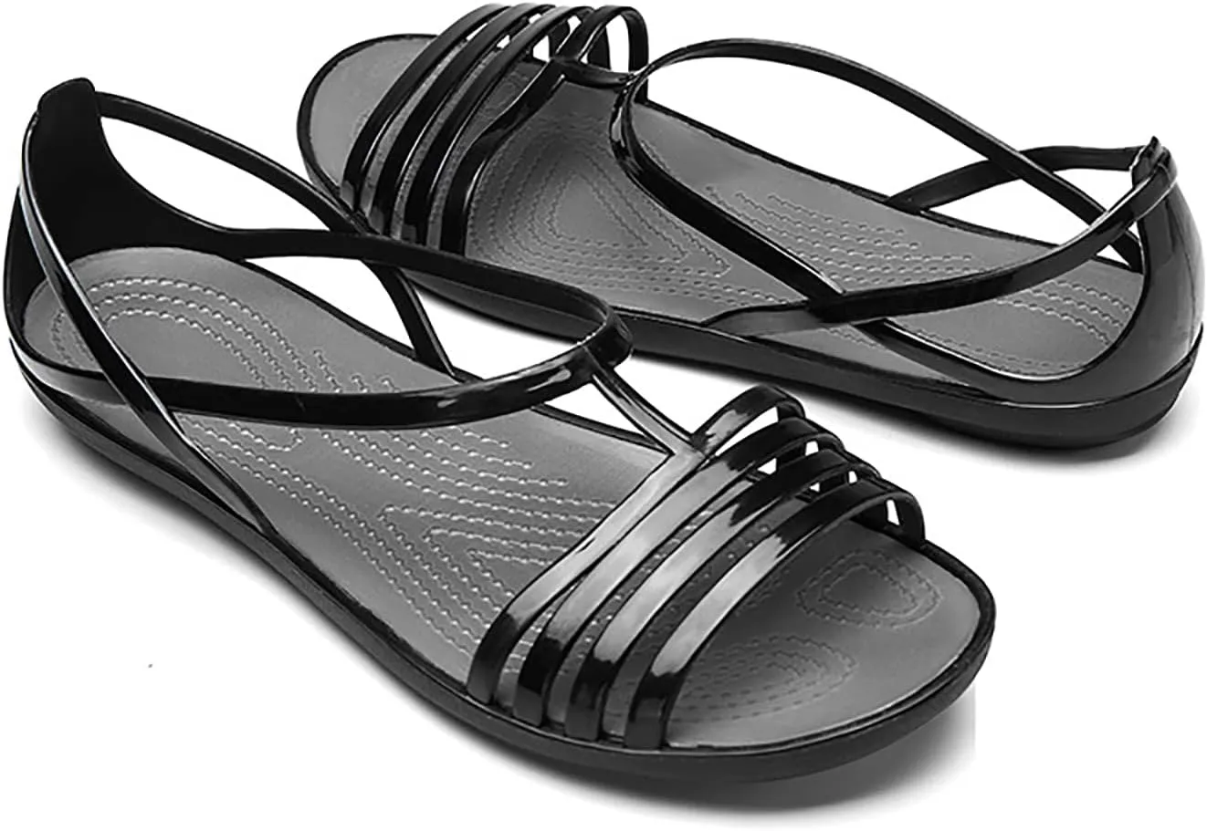 WENOREG Women's Colorful Neon Jelly Open Toe Sandals,Summer Fashion T-Strap Rainbow Gladiator Clear Beach Rain Shoes Flats Jellies Sandals