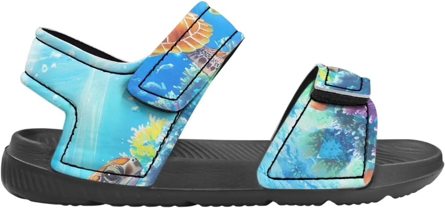 Whale Axolotl Sandals Cartoon Kids Summer Beach Water Shoes Toddler Boys Girls Sport Athletic Outdoor Sandals Adjustable