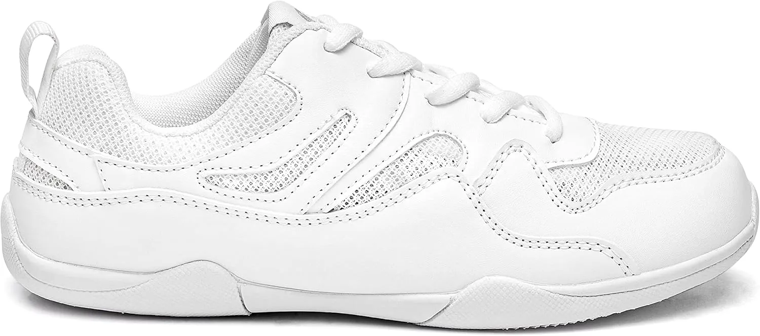 White Cheer Shoes for Women Breathable Cheerleading Shoes Lightweight Athletic Tennis Walking Cheer Sneakers Girl Cheer Shoes…