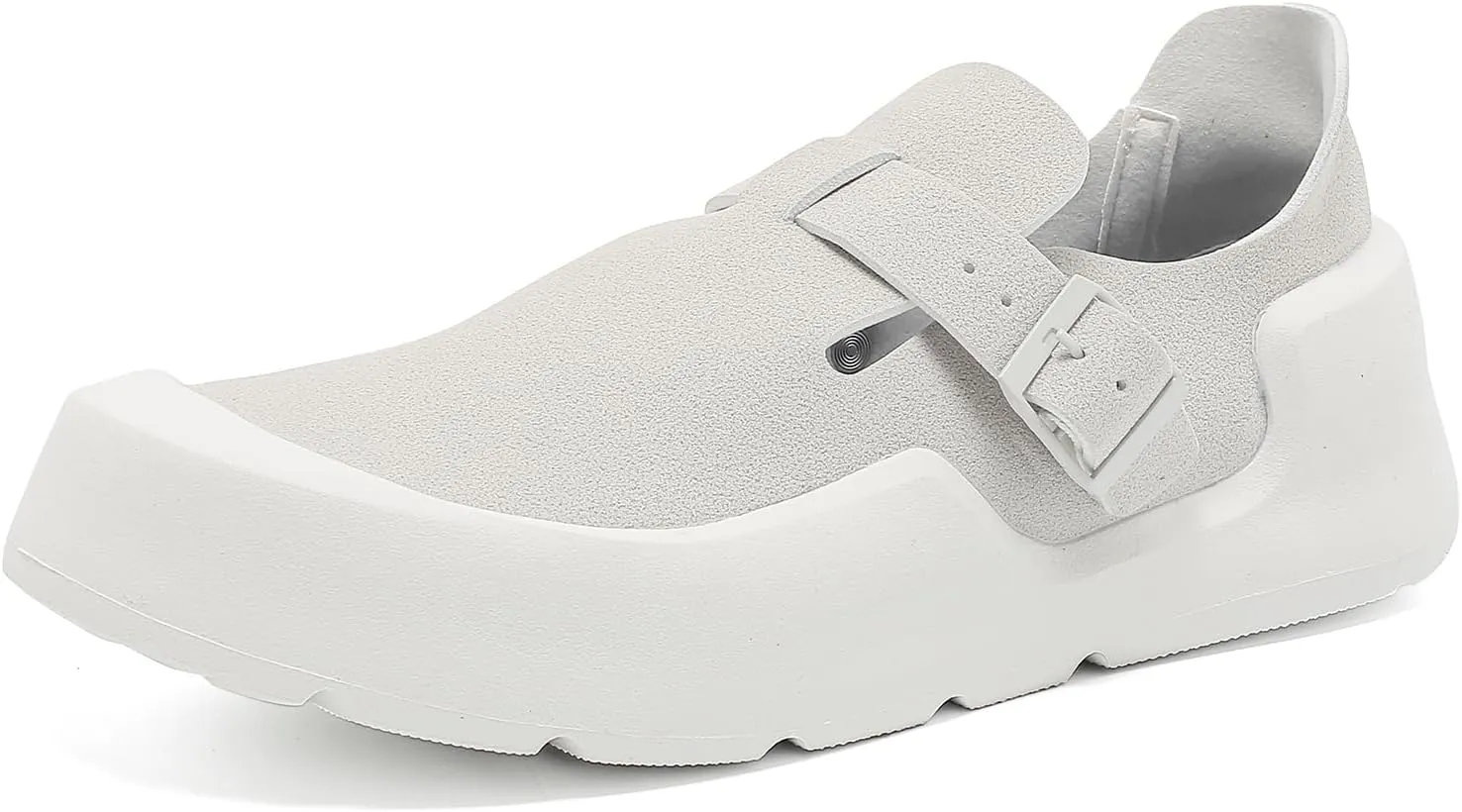 Wide Toe Box Shoes Women Clogs with Adjustable Buckle, Low-Top Platform Closed Toe Mules, Slip On Potato Loafers Shoes Sneakers Outdoor, Casual Armadillo Chef Sandals Arch Support