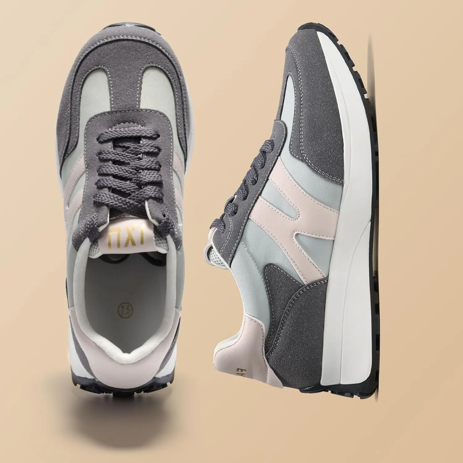 Wide Toe Box Shoes Women Wide Fashion Sneakers Comfortable Casual Walking Non-Slip Memory Foam Tennis Shoes Genuine Suede Sneakers
