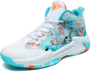 WILTENA Womens Mesh Breathable Basketball Shoes Mens Anti Slip Sneakers Unisex Fashion Running Sneakers Colorful Painting Sports Shoes