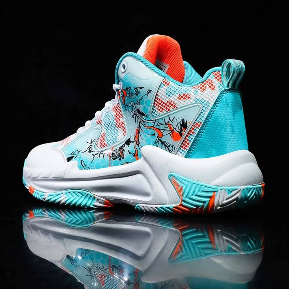 WILTENA Womens Mesh Breathable Basketball Shoes Mens Anti Slip Sneakers Unisex Fashion Running Sneakers Colorful Painting Sports Shoes