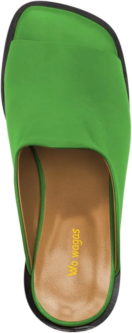 Women Fashion Open Toe Flats Sandals Slip On Low Chunky Heel Mules Slippers Versatile Dress Party Shoes Size 4-16 US