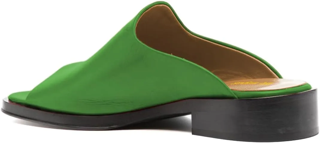Women Fashion Open Toe Flats Sandals Slip On Low Chunky Heel Mules Slippers Versatile Dress Party Shoes Size 4-16 US