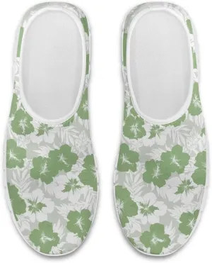 Women Low-Cut Shoes No Laces Floral Print Loafers Breathable and Non-Slip Lightweight Slip-On Casual Shoe White Sole Size 5.5-11.5