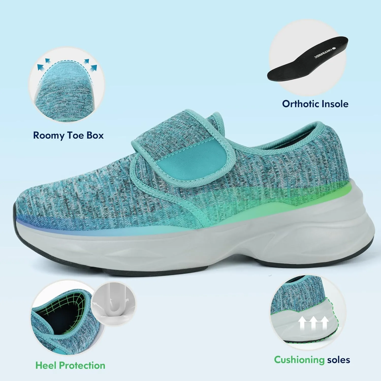 Women Orthopedic Diabetic Walking Sneakers Swollen Feet Shoes