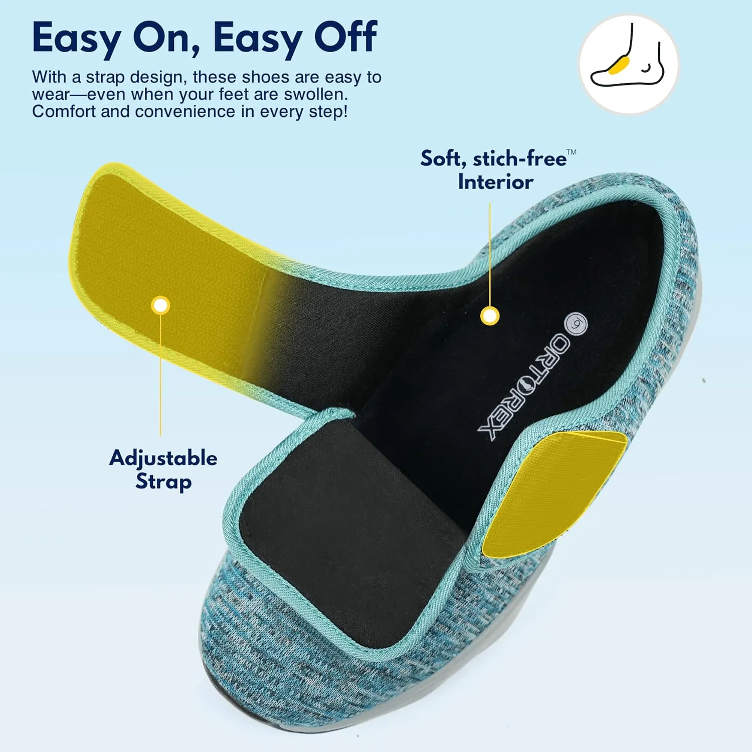Women Orthopedic Diabetic Walking Sneakers Swollen Feet Shoes