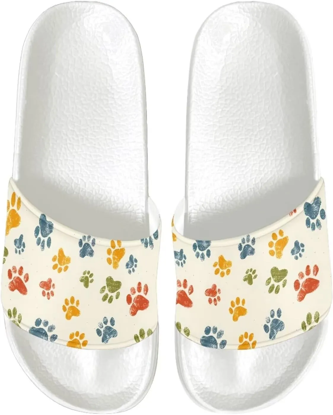 Women Sandals Slides Non-Slip Slippers Casual Black White Summer Shoes for College Dorm Gym Beach