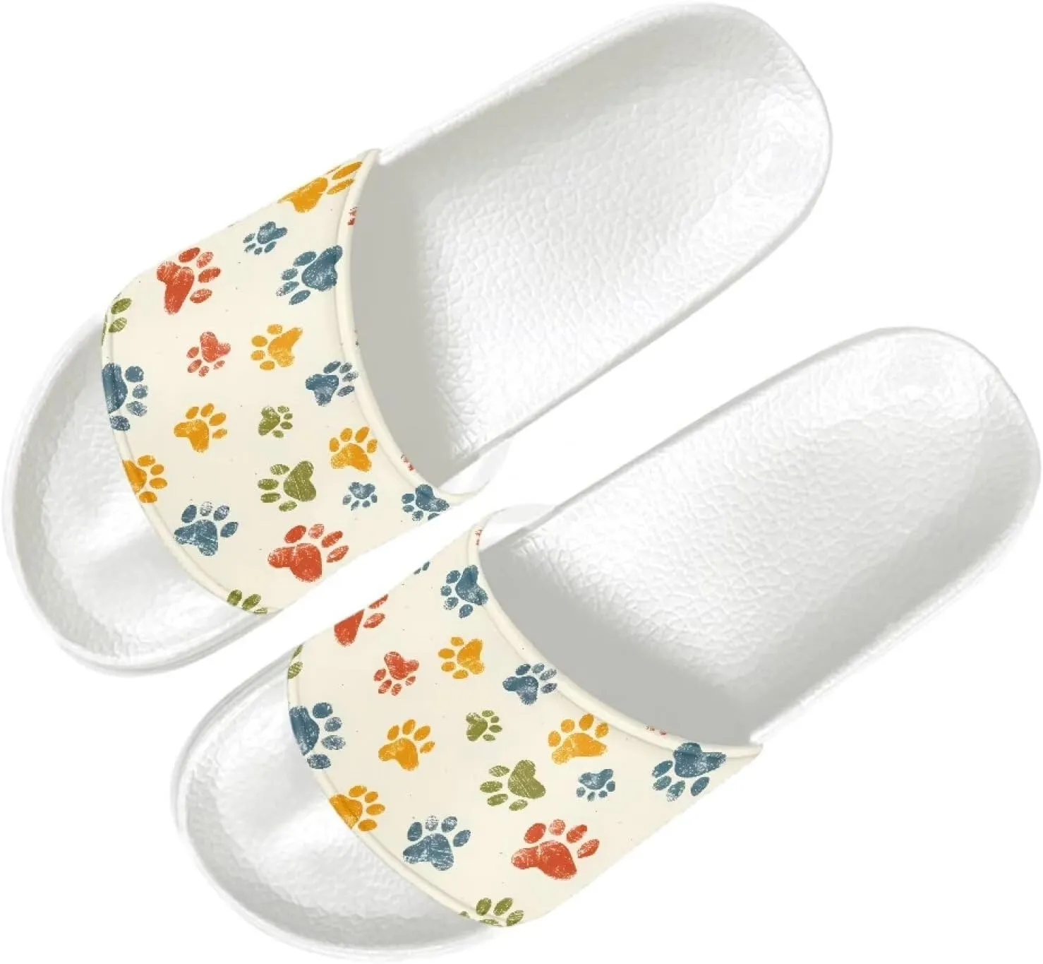 Women Sandals Slides Non-Slip Slippers Casual Black White Summer Shoes for College Dorm Gym Beach