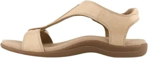 Women Summer Comfort Solid Color Sandals T-Strap Hook Loop Ladies Casual Wedges Beach Shoes Plus Size Sandals