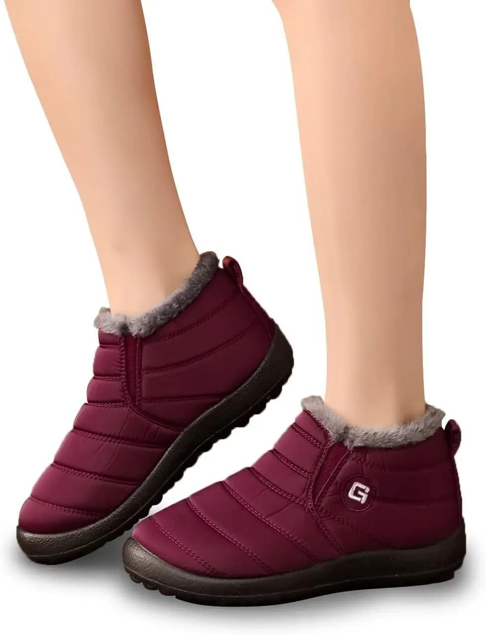 Women Winter Snow Boots Warm Ankle Boots Anti-Slip Waterproof Winter Shoes Slip On Booties Sneakers