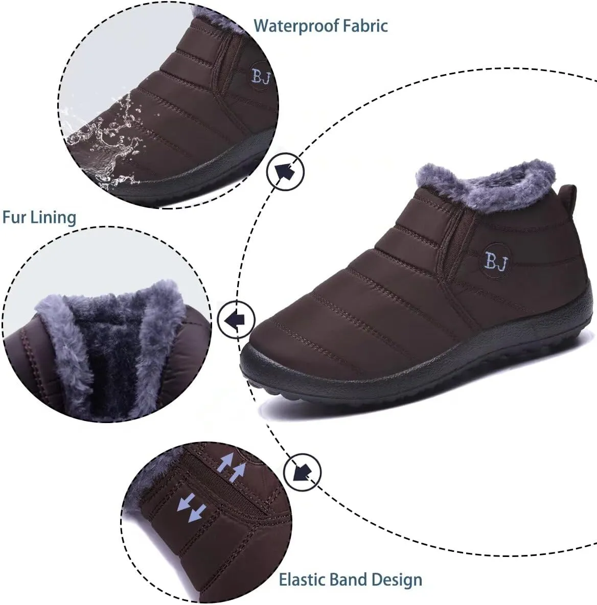 Women Winter Snow Boots Warm Ankle Boots Anti-Slip Waterproof Winter Shoes Slip On Booties Sneakers