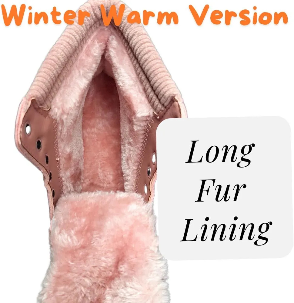 Women Winter Work Boots - Waterproof Hiking Outdoor Lightweight Construction Composite Comfortable Fur