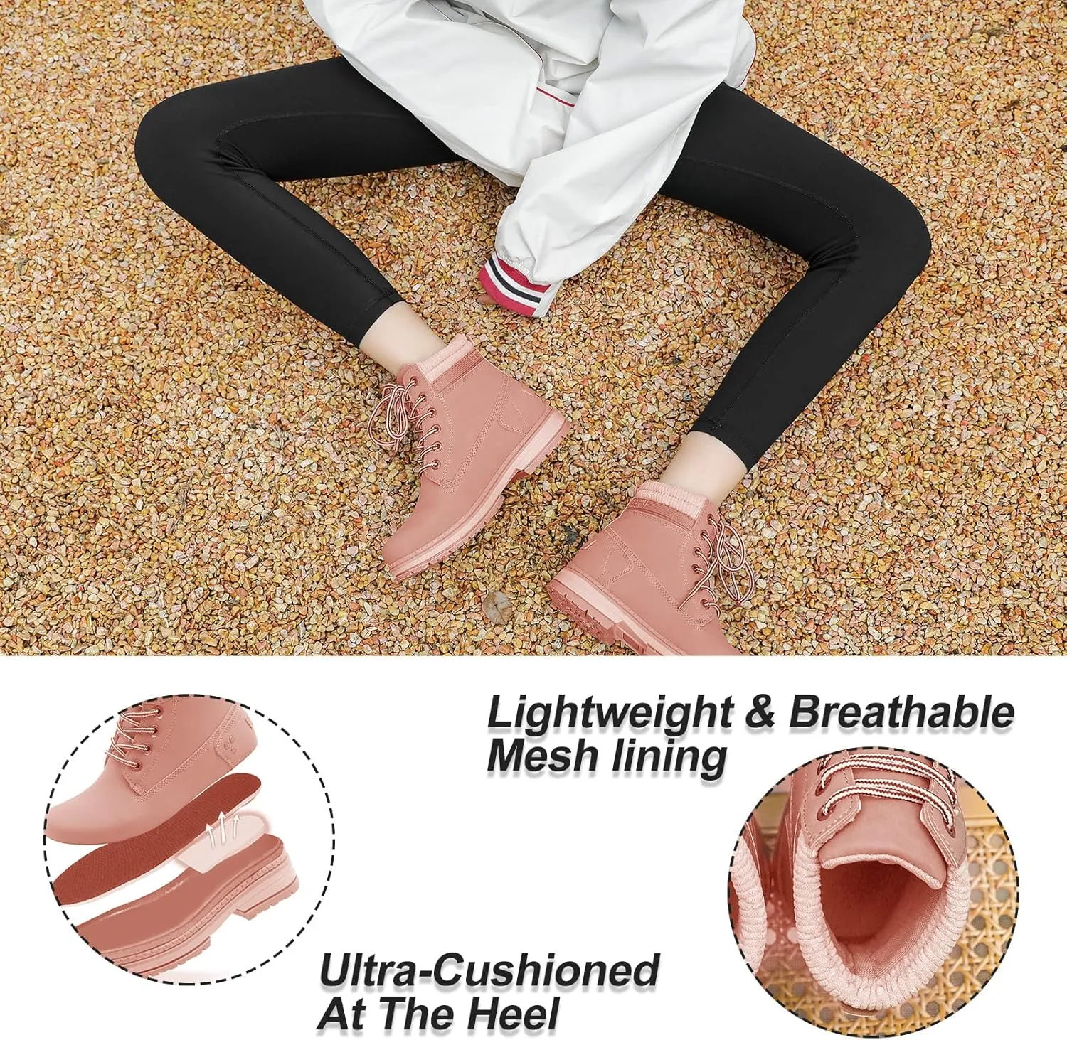 Women Winter Work Boots - Waterproof Hiking Outdoor Lightweight Construction Composite Comfortable Fur