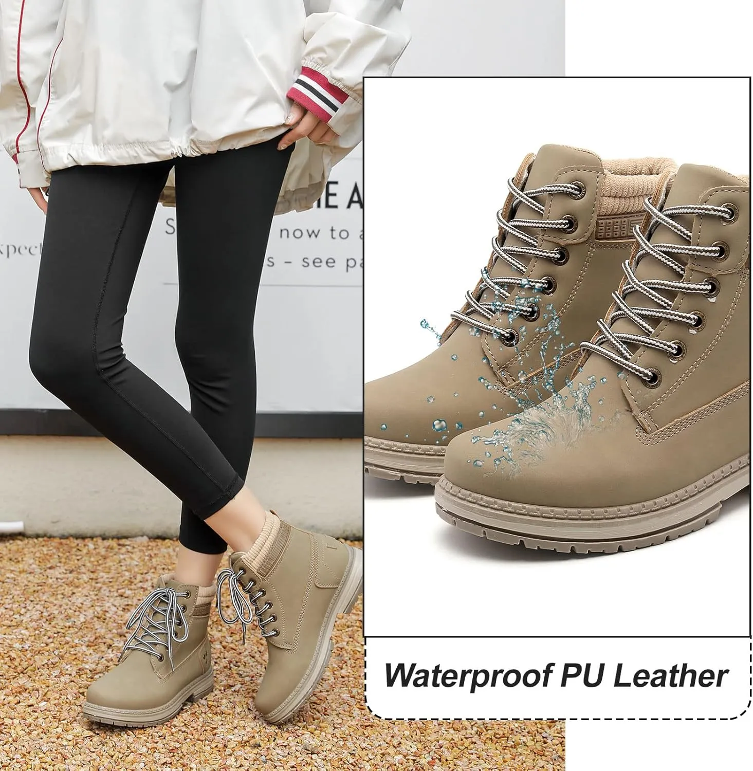 Women Work Boots - Waterproof Hiking Outdoor Lightweight Construction Composite Comfortable