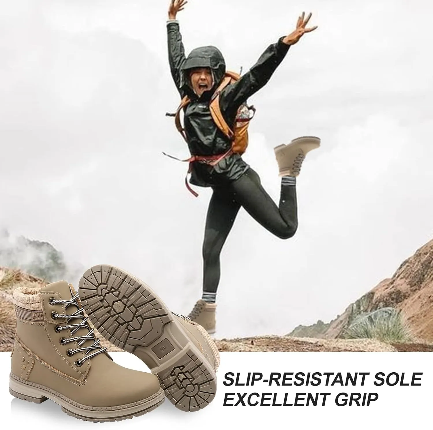 Women Work Boots - Waterproof Hiking Outdoor Lightweight Construction Composite Comfortable