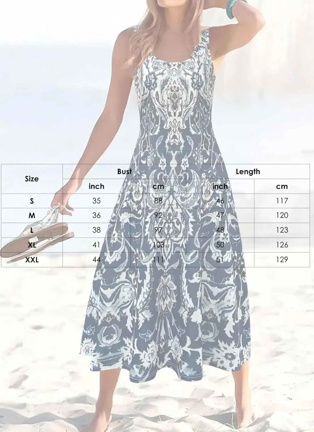 Women's Boho Floral Print Maxi Dress Summer Elegant Strap Sleeveless Swim Beach Party Casual Dress