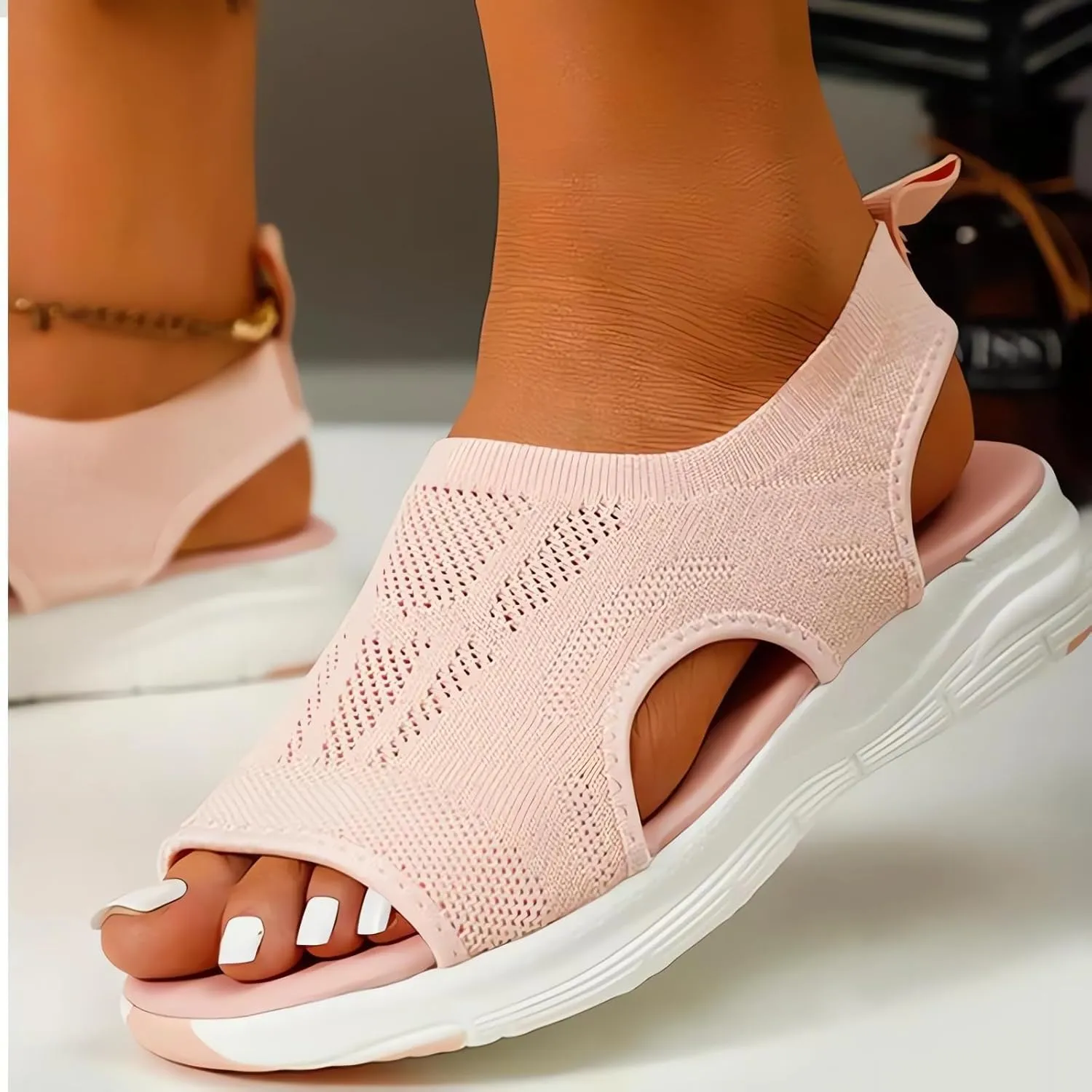 Women's Breathable Orthopedic Sandals 2025 Comfortable Walking Tennis Shoes Outdoor Active Summer Dressy Sandals Arch Support Wide Fit Plantar Fasciitis Sport Athletic Hiking