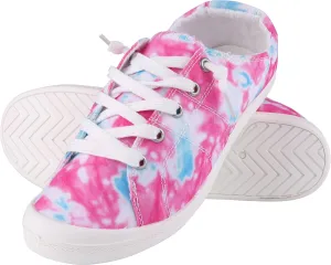 Women's Canvas Sneaker Shoes Low Top Lace Up Fashion Sneakers Casual Slip On Walking Shoes