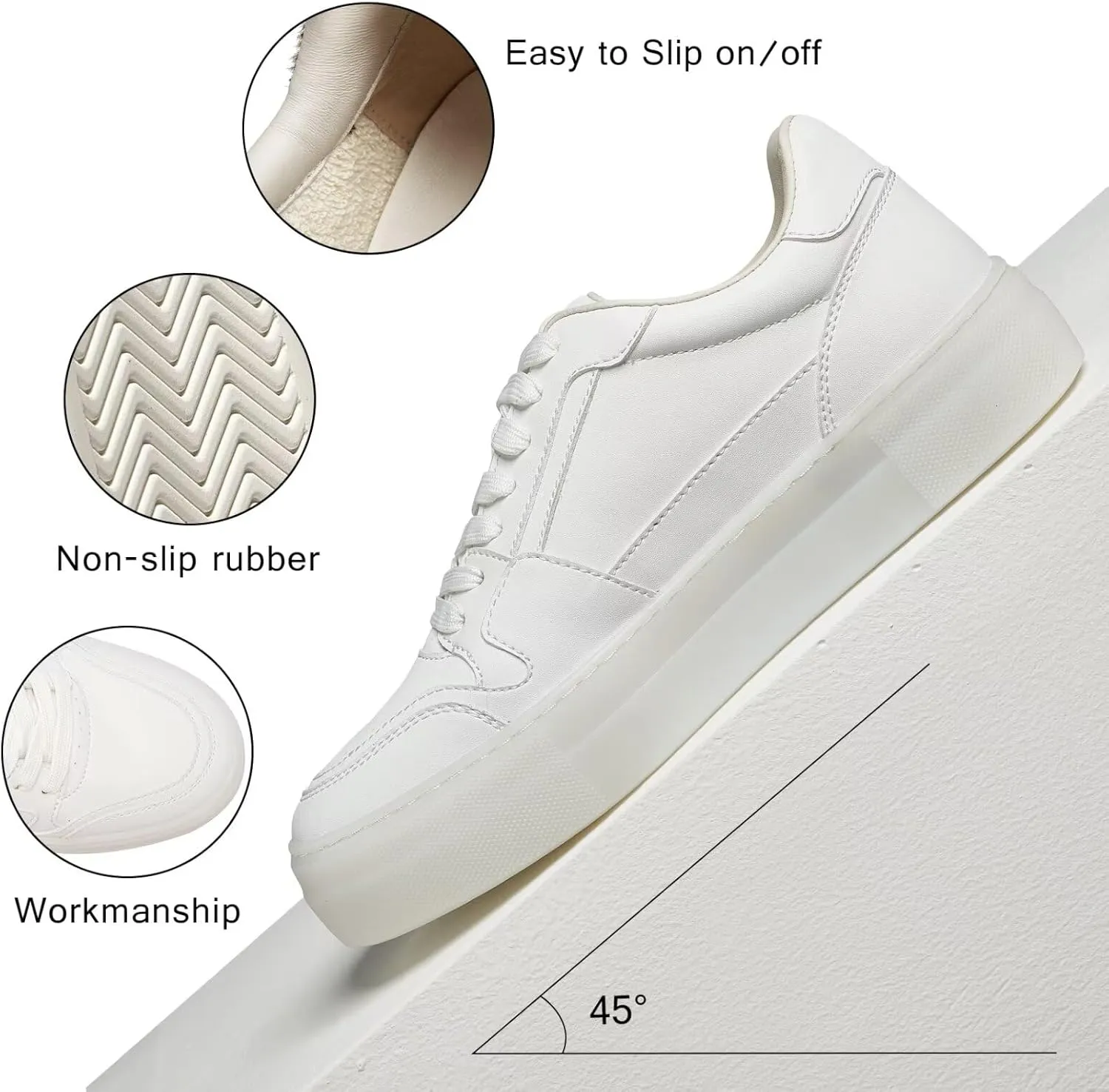 Women's Casual Sneakers,Leather Platform Sneakers for Women Fashion