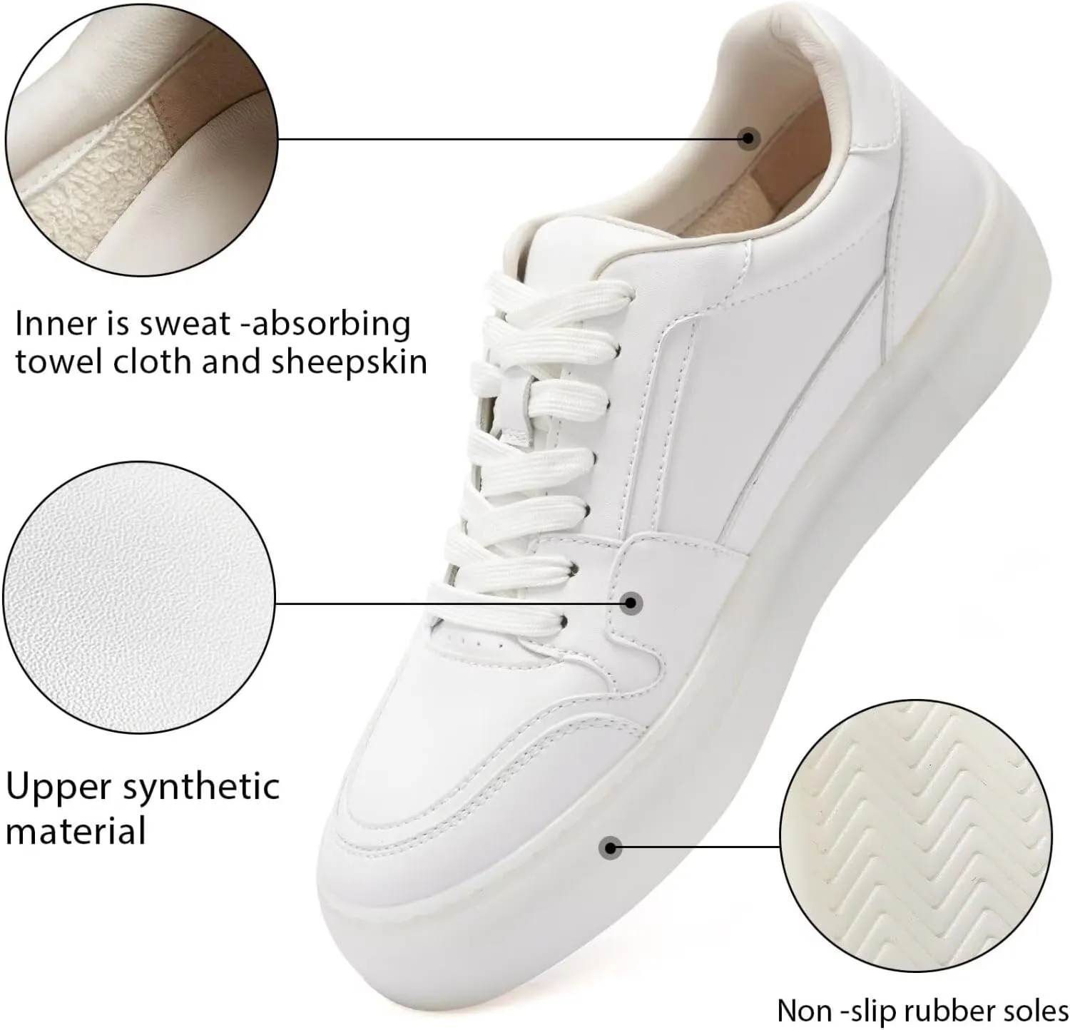 Women's Casual Sneakers,Leather Platform Sneakers for Women Fashion