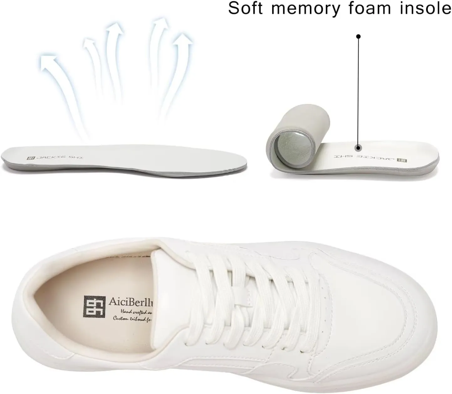 Women's Casual Sneakers,Leather Platform Sneakers for Women Fashion