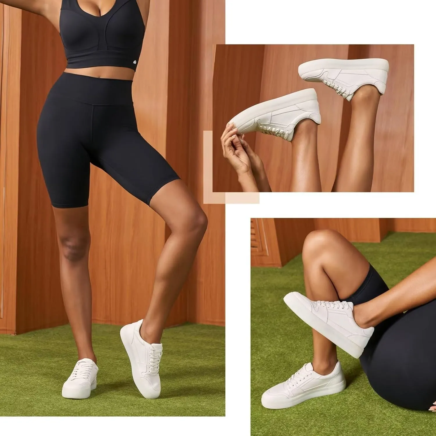 Women's Casual Sneakers,Leather Platform Sneakers for Women Fashion
