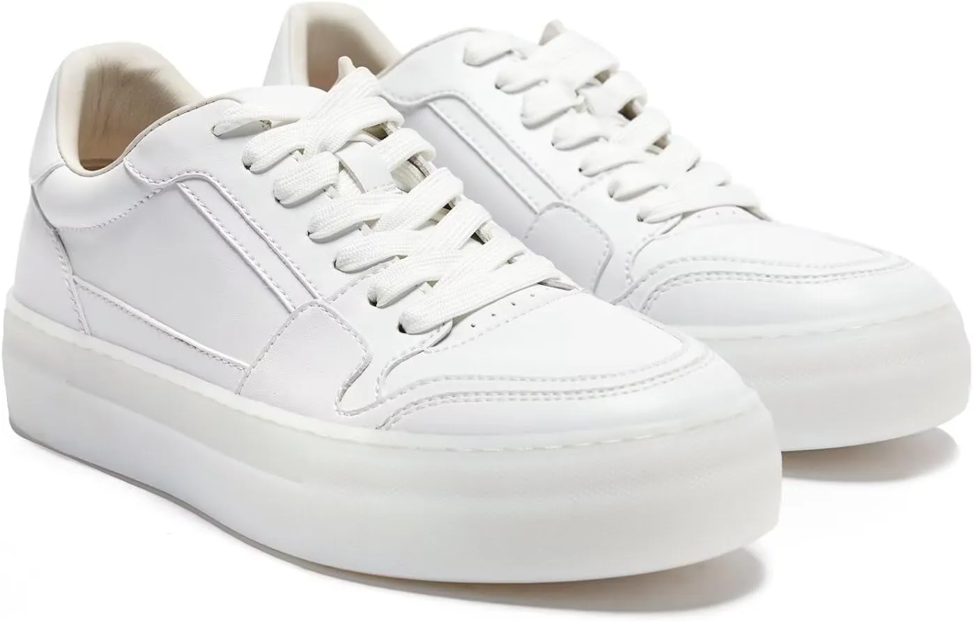 Women's Casual Sneakers,Leather Platform Sneakers for Women Fashion