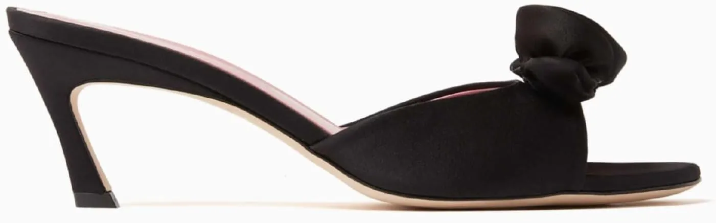 Women's Chic Flowers Round Open Toe High Heel Slide Sandals Slip On Kitten Heel Summer Mules Prom Party Wedding High Heeled Sandals for Women