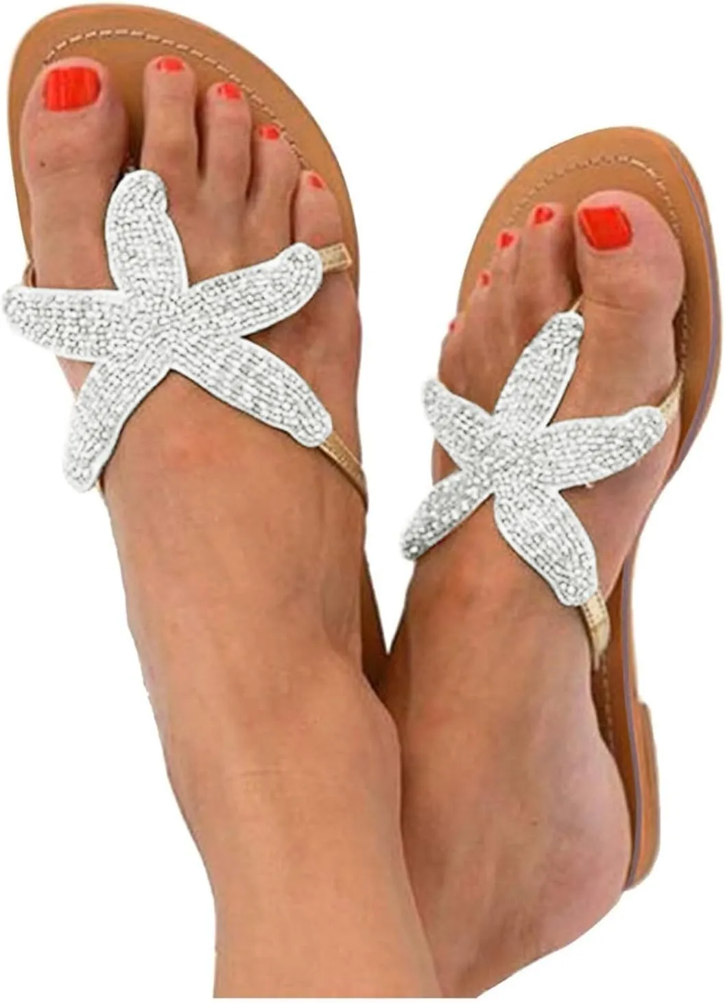 Womens Flat Beach Sandals Open Toe Slip on Summer Fashion Travel Flip Flops Comfortable Walking Leather Slippers Party Elegant Sandals
