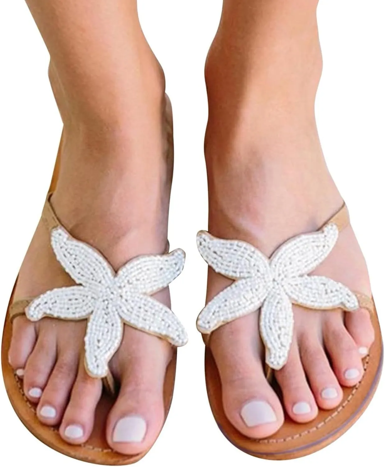 Womens Flat Beach Sandals Open Toe Slip on Summer Fashion Travel Flip Flops Comfortable Walking Leather Slippers Party Elegant Sandals